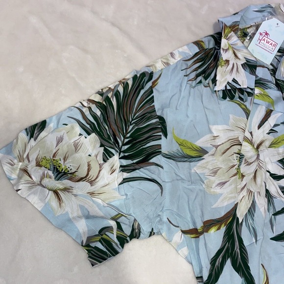 Mens Hawaii Hangover Hawaiian Luao Shirt, Wispy Cerus Light Blue, XL - Picture 2 of 10